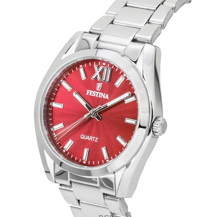 Orologio da donna Festina Alegria in acciaio inossidabile con quadrante rosso al quarzo F20622-B