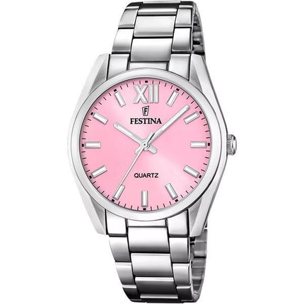 Festina Boyfriend Orologio da donna in acciaio inossidabile con quadrante rosa al quarzo F20622-M