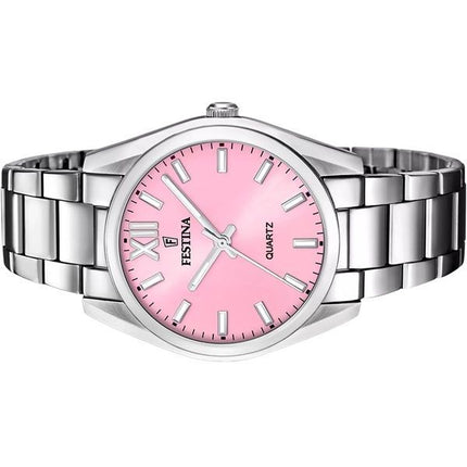 Festina Boyfriend Orologio da donna in acciaio inossidabile con quadrante rosa al quarzo F20622-M