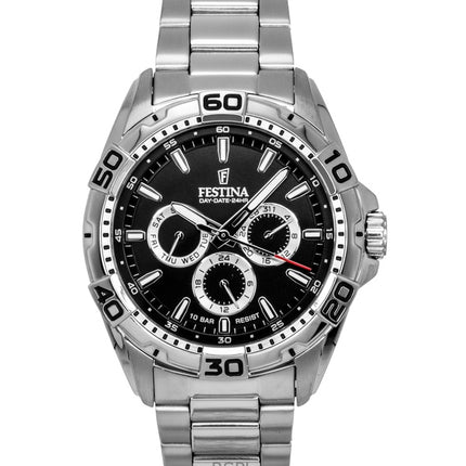 Orologio da uomo Festina in acciaio inossidabile multifunzione con quadrante nero al quarzo F20623-4 100M