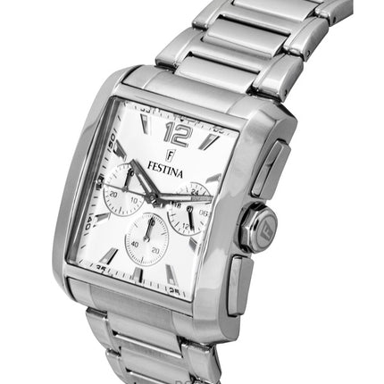 Orologio da uomo Festina Cronografo in acciaio inossidabile con quadrante argentato al quarzo F20635-1