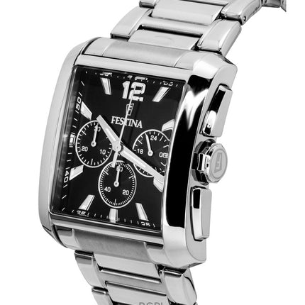 Orologio da uomo Festina Cronografo in acciaio inossidabile con quadrante nero al quarzo F20635-4