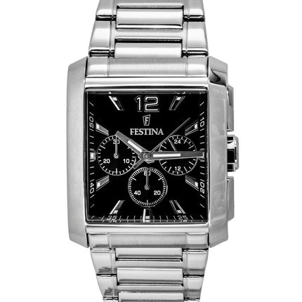 Orologio da uomo Festina Cronografo in acciaio inossidabile con quadrante nero al quarzo F20635-4