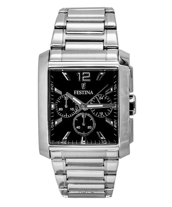 Orologio da uomo Festina Cronografo in acciaio inossidabile con quadrante nero al quarzo F20635-4
