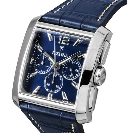 Orologio da uomo Festina Cronografo con cinturino in pelle e quadrante blu al quarzo F20636-2