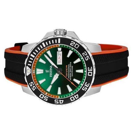 Festina The Originals Cinturino in gomma Quadrante verde Quarzo Diver&#39;s F20662-2 200M Orologio da uomo