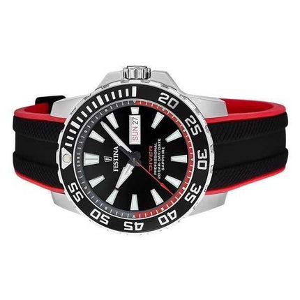 Festina The Originals Cinturino in gomma Quadrante nero Quarzo Diver&#39;s F20662-3 200M Orologio da uomo