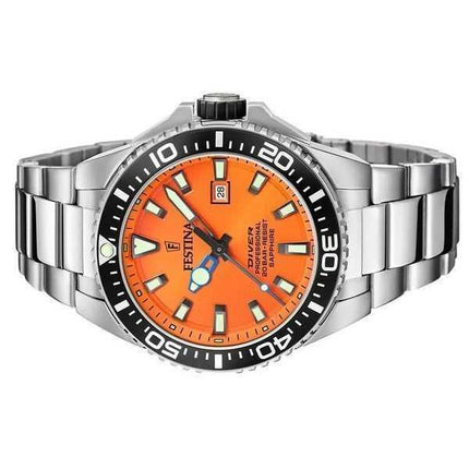 Orologio da uomo Festina Diver in acciaio inossidabile quadrante arancione al quarzo F20663-4 200M