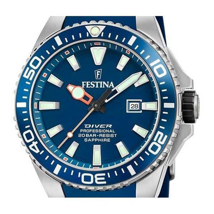 Festina The Originals Cinturino in gomma Quadrante blu Quarzo Diver&#39;s F20664-1 200M Orologio da uomo