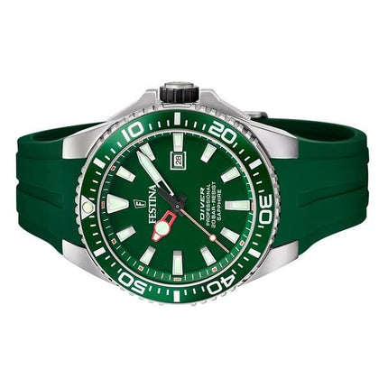 Festina The Originals Cinturino in gomma Quadrante verde Quarzo Diver's F20664-2 200M Orologio da uomo