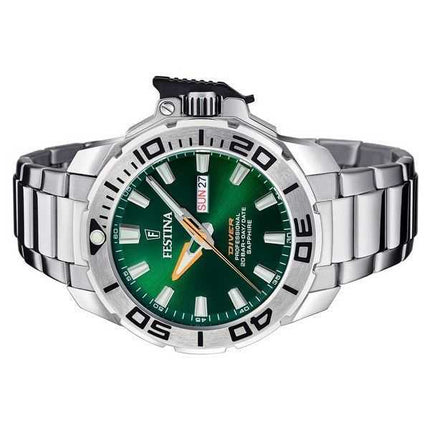 Festina Diver Orologio da uomo in acciaio inossidabile quadrante verde al quarzo F20665-2 200M con cinturino extra