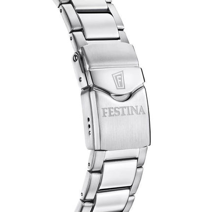 Festina Classics Orologio da uomo in acciaio inossidabile con quadrante nero al quarzo subacqueo F20665-3 200M con cinturino in