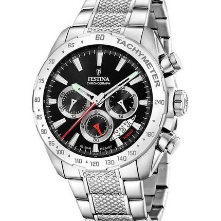 Orologio da uomo Festina Chrono Sport in acciaio inossidabile quadrante nero al quarzo F20668-4 100M