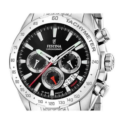 Orologio da uomo Festina Chrono Sport in acciaio inossidabile quadrante nero al quarzo F20668-4 100M