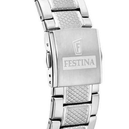 Festina Timeless Cronografo Acciaio Inox Quadrante Nero Quarzo F20668-6 100M Orologio da Uomo