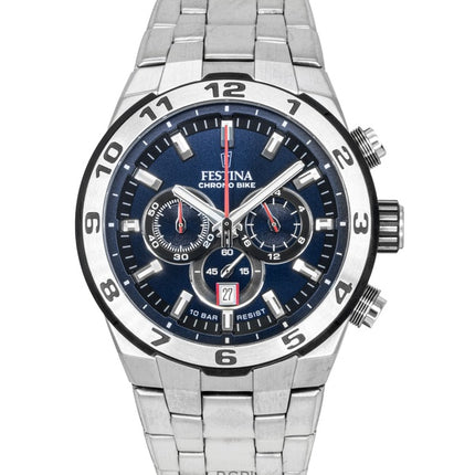 Festina Chrono Bike Cronografo in acciaio inossidabile con quadrante blu al quarzo F20670-1 100M Orologio da uomo
