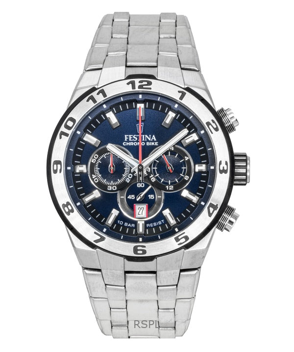 Festina Chrono Bike Cronografo in acciaio inossidabile con quadrante blu al quarzo F20670-1 100M Orologio da uomo