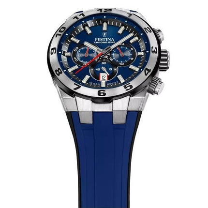 Festina Chrono Bike cinturino in gomma quadrante blu al quarzo F20671-1 100M orologio da uomo