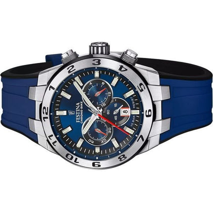 Festina Chrono Bike cinturino in gomma quadrante blu al quarzo F20671-1 100M orologio da uomo