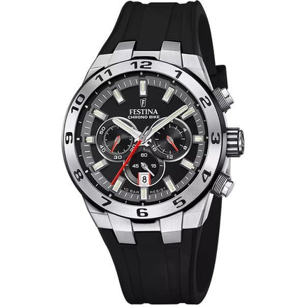 Festina Chrono Bike cinturino in gomma quadrante nero al quarzo F20671-6 100M orologio da uomo