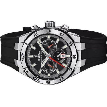 Festina Chrono Bike cinturino in gomma quadrante nero al quarzo F20671-6 100M orologio da uomo
