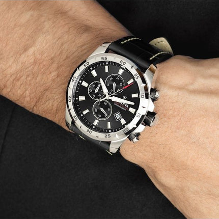 Festina Timeless Cronografo Cinturino in Pelle Quadrante Nero Quarzo F20692-4 100M Orologio da Uomo