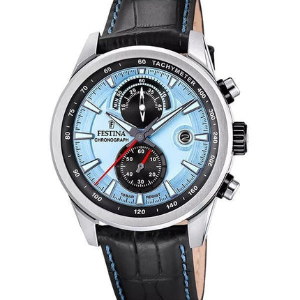 Festina Timeless Cronografo Cinturino in Pelle Quadrante Blu Quarzo F20695-2 100M Orologio da Uomo