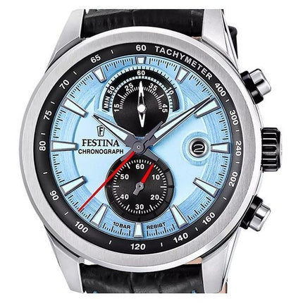 Festina Timeless Cronografo Cinturino in Pelle Quadrante Blu Quarzo F20695-2 100M Orologio da Uomo
