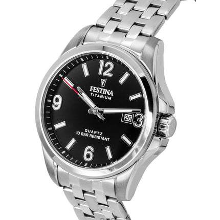 Orologio da uomo Festina Titanium Black Dial Quartz F20696-3 100M