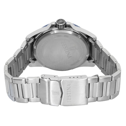 Orologio da uomo Festina Titanium Analog con quadrante blu, al quarzo, modello F20698-2, impermeabile fino a 100 metri.