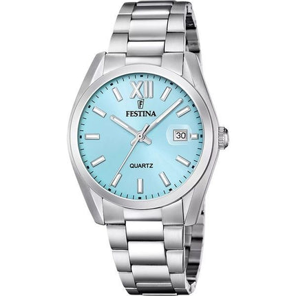 Festina Acero Clasico Orologio da uomo in acciaio inossidabile con quadrante blu al quarzo F20707-2