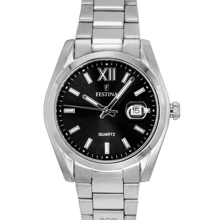Orologio da uomo Festina Classic in acciaio inossidabile con quadrante nero al quarzo F20707-6