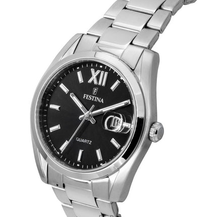 Orologio da uomo Festina Classic in acciaio inossidabile con quadrante nero al quarzo F20707-6
