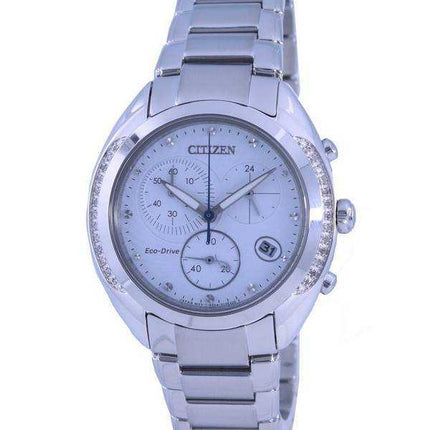 Orologio da donna Citizen Chronograph Diamond Accenti in acciaio inossidabile Eco-Drive FB1381-54A