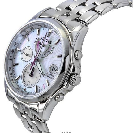 Orologio da donna Citizen Radiocontrollato in acciaio inossidabile con quadrante in madreperla Eco-Drive FC0010-55D 100M