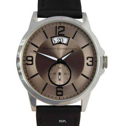 FCUK quadrante marrone cinturino in pelle al quarzo FC1209B orologio da uomo