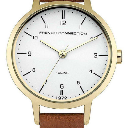 FCUK quadrante bianco cinturino in pelle al quarzo FC1256TG orologio da donna