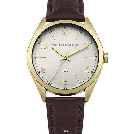 FCUK quadrante grigio cinturino in pelle al quarzo FC1304TG orologio da donna