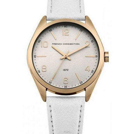 FCUK quadrante bianco cinturino in pelle al quarzo FC1304WRG orologio da donna