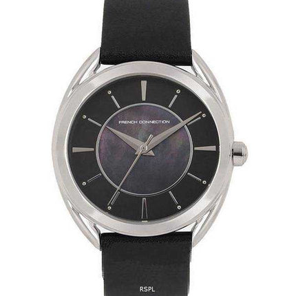 FCUK Orologio da donna al quarzo con quadrante nero e cinturino in pelle FCS1000BB