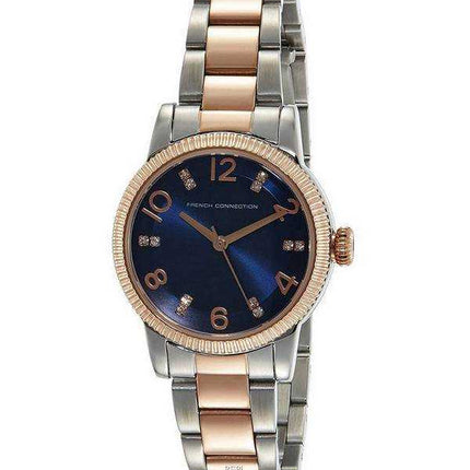Orologio da donna FCUK quadrante blu bicolore in acciaio inossidabile al quarzo FCS1005SRGM