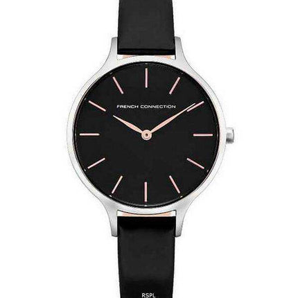 Orologio da donna FCUK quadrante nero cinturino in pelle al quarzo FCS1008B