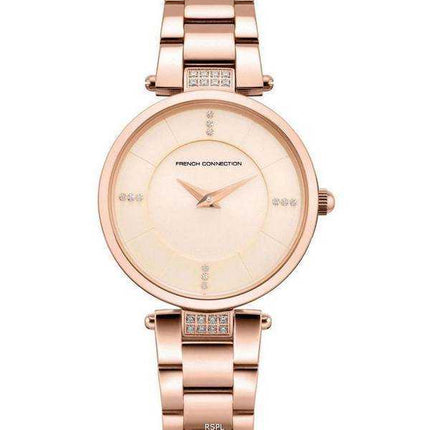 FCUK Crystal Accenti Orologio da donna al quarzo con quadrante tono oro rosa FCS1015RGM