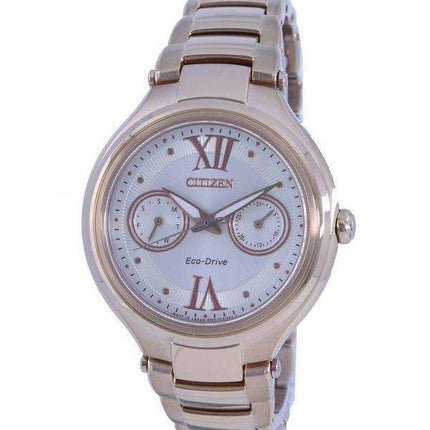 Orologio da donna Citizen color crema con quadrante color oro in acciaio inossidabile Eco-Drive FD4003-52P