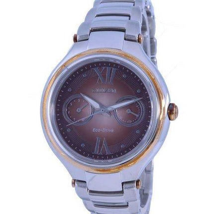 Orologio da donna Citizen Brown Dial in acciaio inossidabile Eco-Drive FD4007-51W