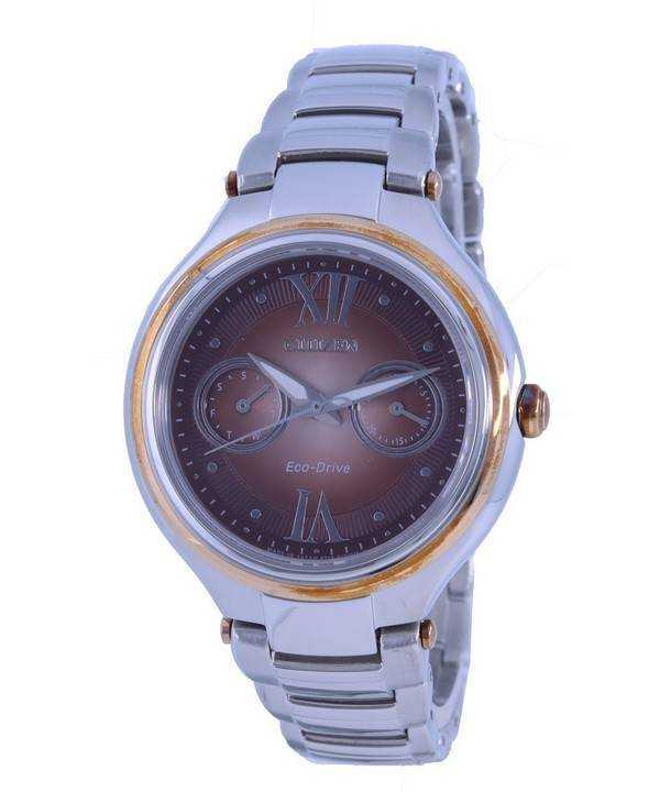 Orologio da donna Citizen Brown Dial in acciaio inossidabile Eco-Drive FD4007-51W