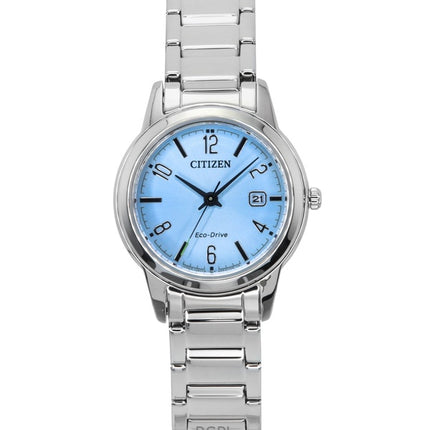 Orologio da donna Citizen Elegance in acciaio inossidabile con quadrante blu chiaro Eco-Drive FE1241-71L