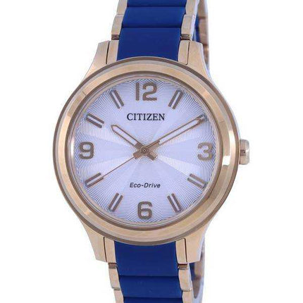 Citizen Silver Dial Two Tone Stainless Steel Eco-Drive FE7078-93A Water 100M Orologio da donna