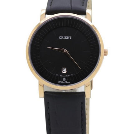 Orologio da uomo Orient Classic in pelle nera con quadrante nero al quarzo FGW0100BB0