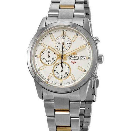 Orologio da uomo Orient SP cronografo quadrante bianco quarzo FKU00001W0